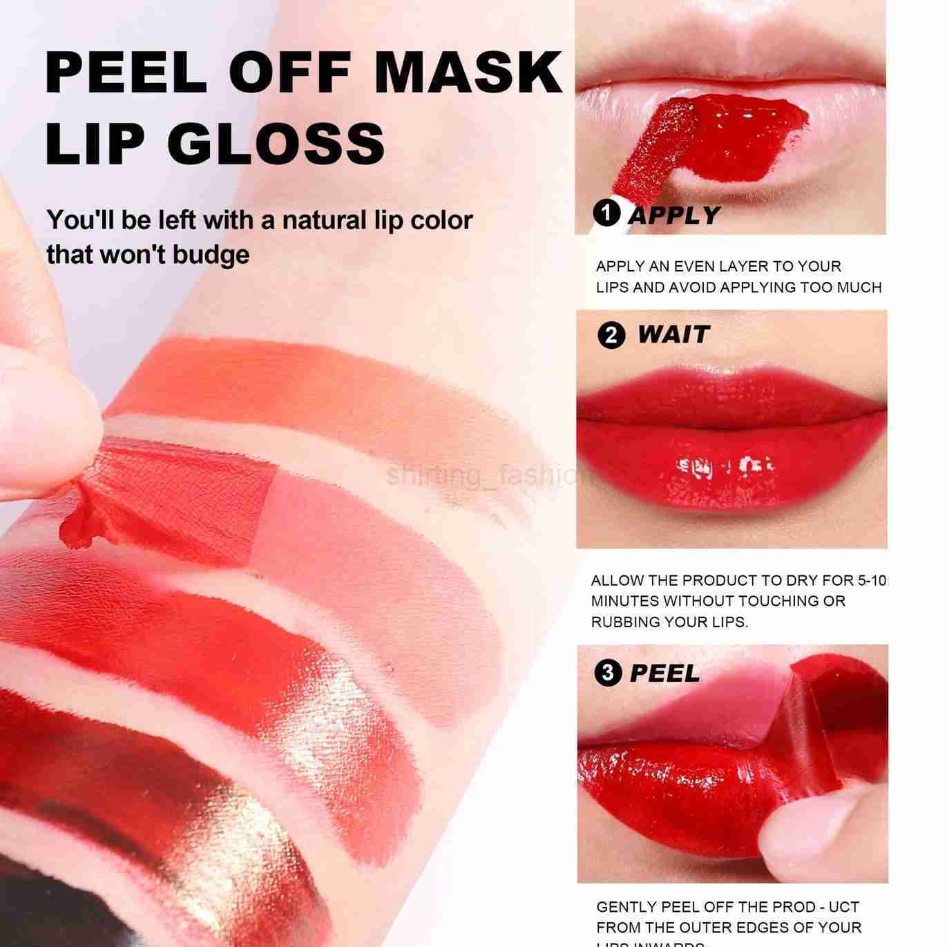 Peel-Off Tattoo Mask Lip Gloss Lip Liner Waterproof Long Lasting Matte Lip Tint Red Brown Contour Tear-off Lips Stain CosmeticCL240716