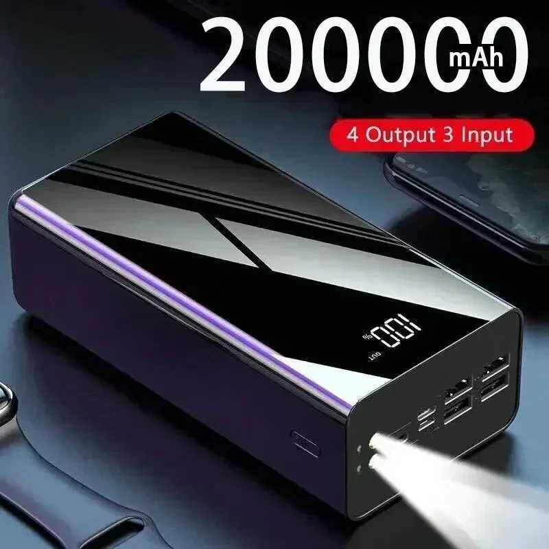Power Bank 200000mAh Portable Fast Charging PowerBank 100000 mAh 4 USB PoverBank External Battery Charger For Mi 9 iPhone P240715