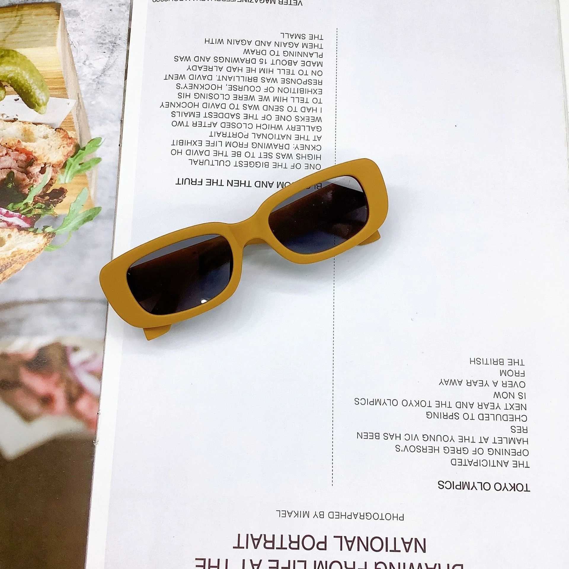 Sunglasses New fashion small square childrens sunglasses sunscreen and UV resistant sunglasses sunken glasses
