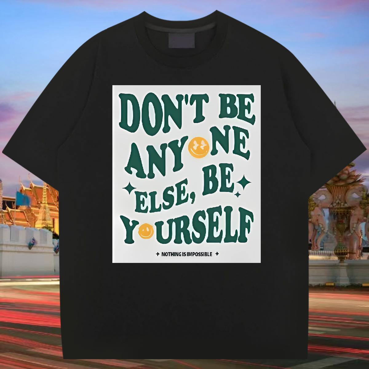 2024 T Shirts Men nothing is impossible 230g 100% Cotton Oversized 4XL Tshirt for Man Woman Beach Round Neck Short Sleeve Soft Wear