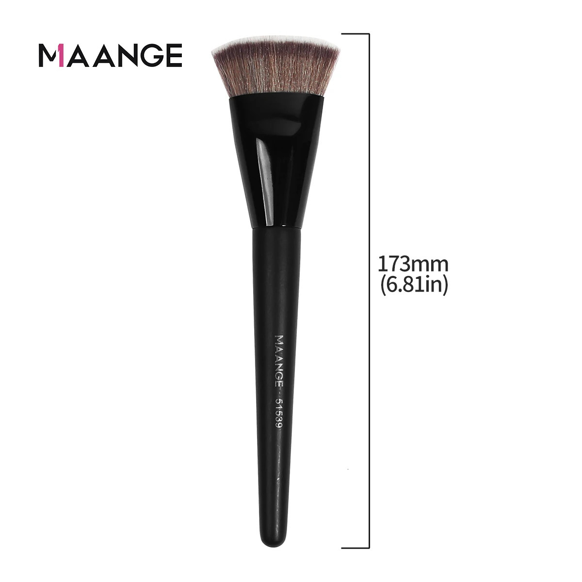 MAANGE single flat round tube flat head basic brush with box powder powder blusher concealer makeup brush skin friendly makeup tool 240715