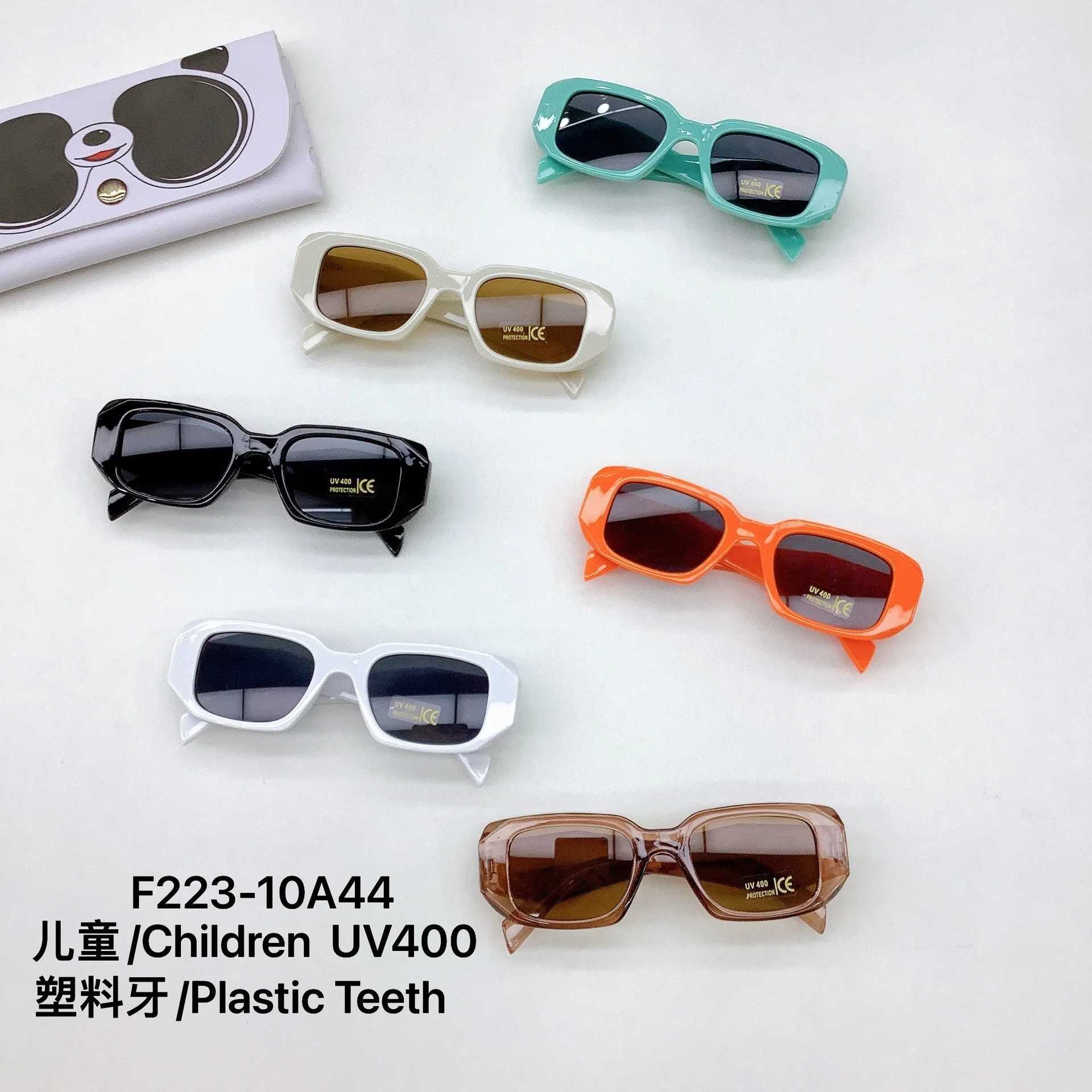Sunglasses New Square Cut Edge Childrens Sunglasses Polygonal Wide Leg Sunglasses Baby UV Visors