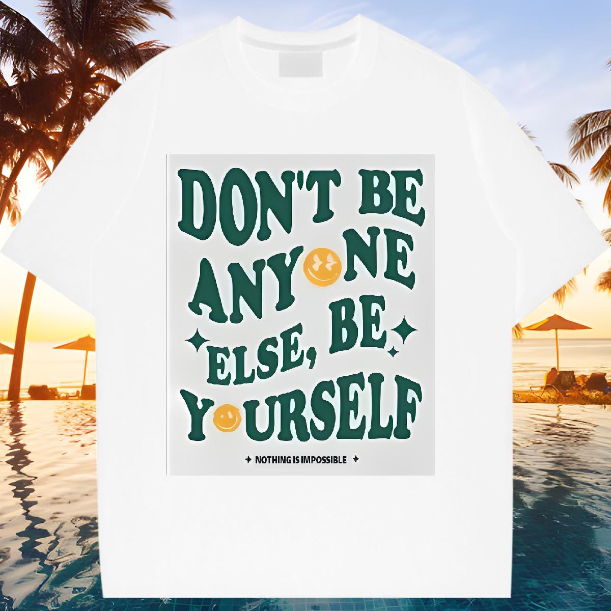 Custom T-Shirts Cotton O Neck Short Sleeves nothing is impossible 230g 100% Cotton Casual Daily Wear Unisex Tshirts Customized Female Top Shirts