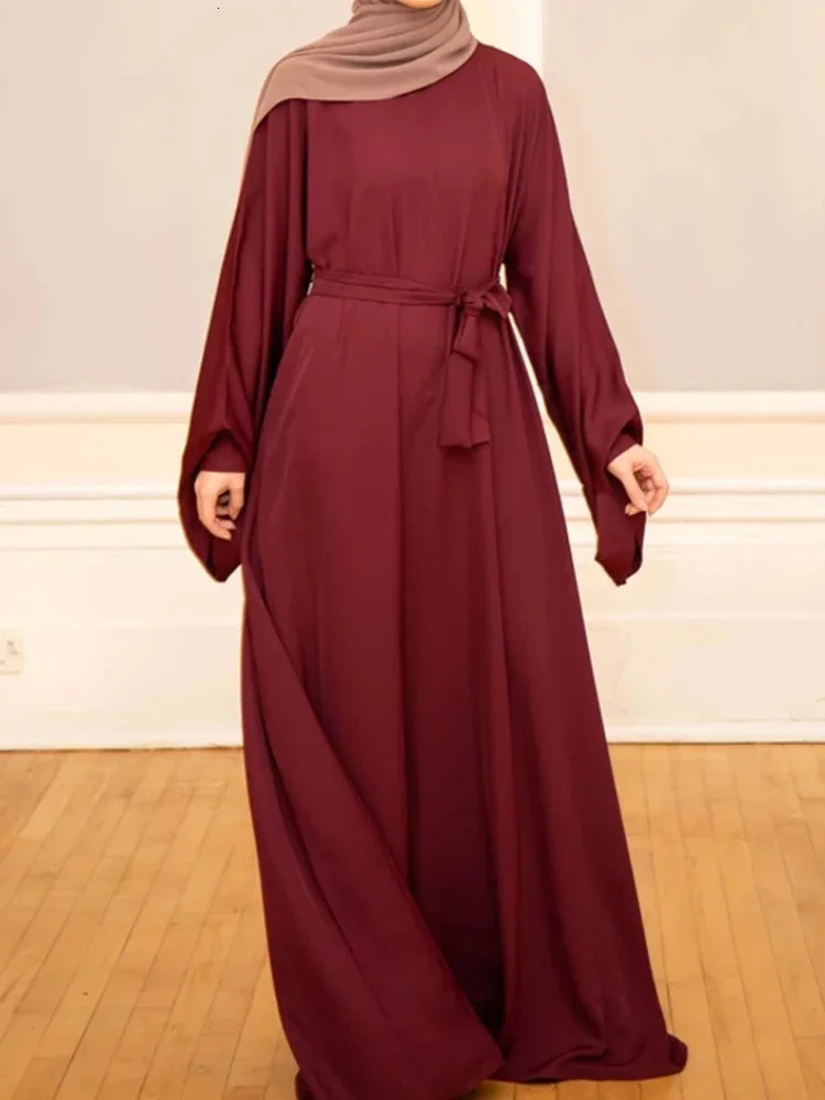 Abaya Muslim Long Dress Ramadan Women Clothing Dubai Turkey Kaftan Robe Longue Musulmane Vestidos Largos Thin Clothes 240715
