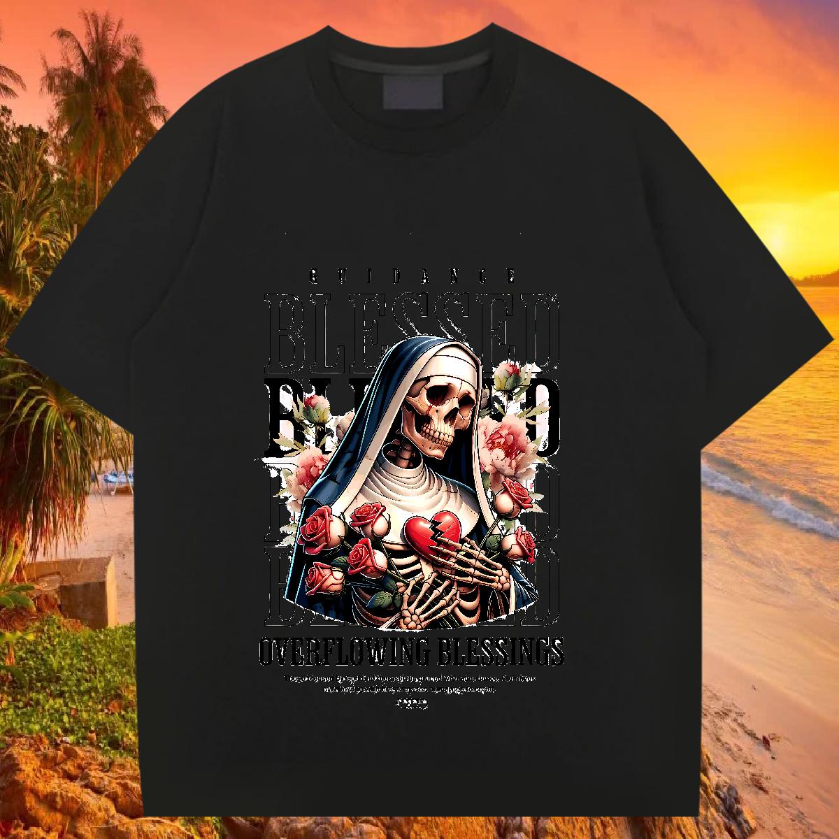 5A Mens T Shirts Home Outdoor Breathable Crew Neck Cotton Mens Tshirts 2024 DIY Printed Wear