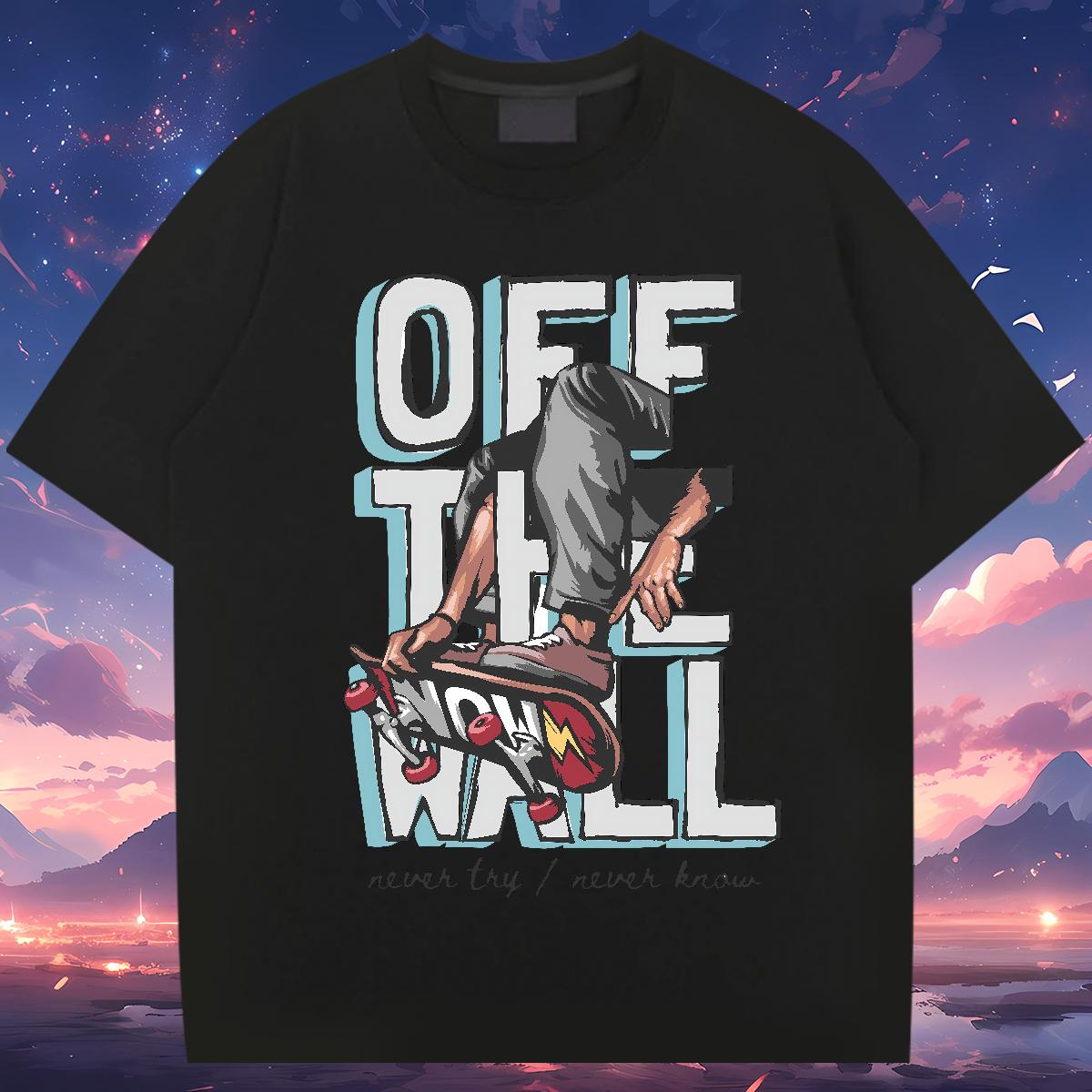 Popular Men Clothes T-Shirt Graffiti Art 100% Cotton 230g Crew Neck Cotton Home Outdoor Men T Shirts Black Oversized 2024 Designer Tops Tees