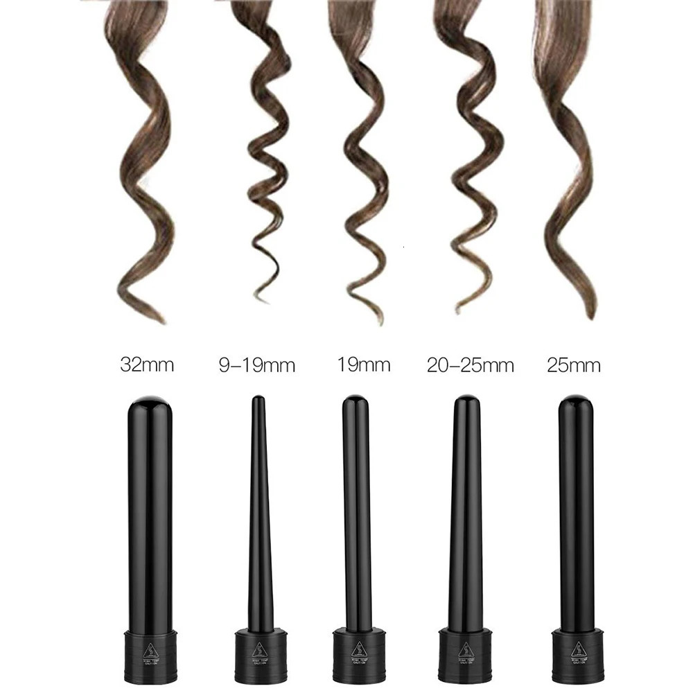 5P Curling Iron Hair Curler 9-32MM Professional Curl Irons Ceramic Styling Tools Hair Tong Hair Styling Tools 240712