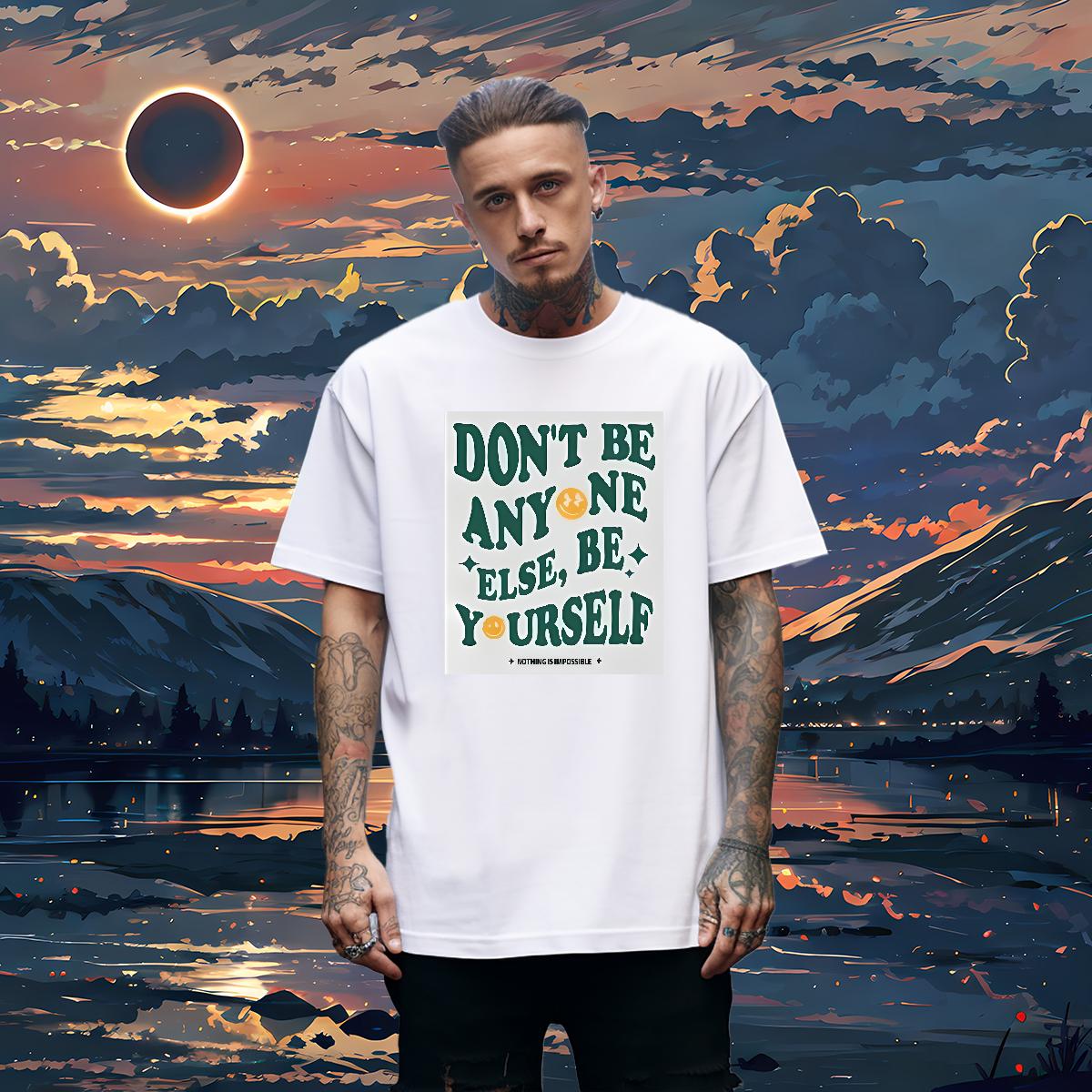 5A Men Tops Tees nothing is impossible 230g 100% Cotton Crew Neck Cotton Breathable Hip Hop Street Men T Shirts Custom Printing Customized Tees Shirts