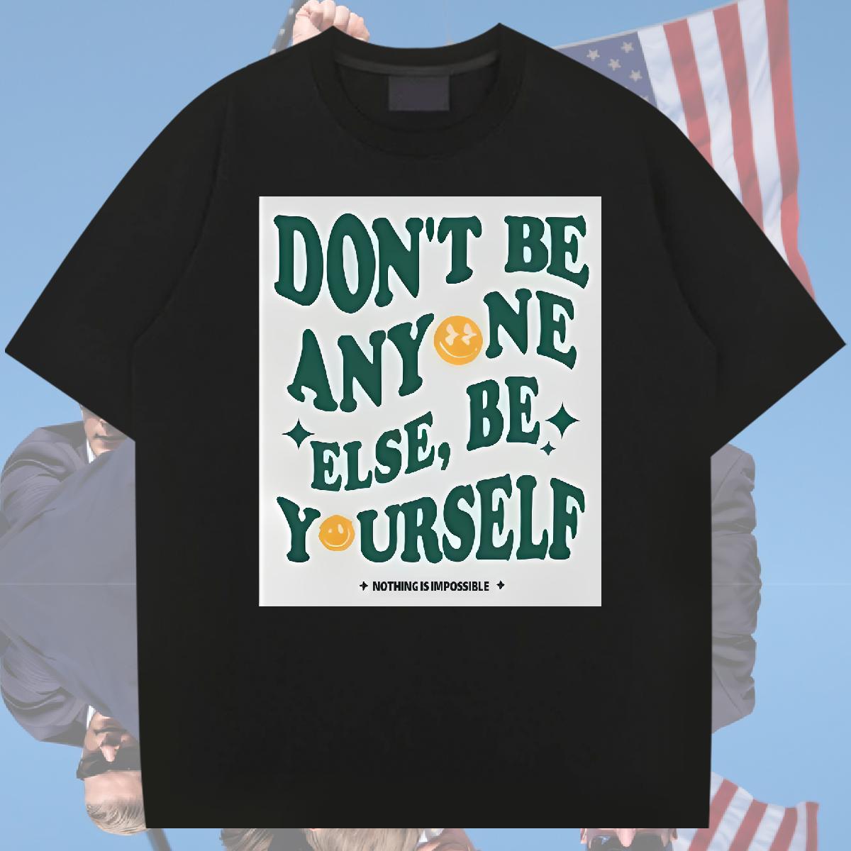 Cool Design Men Tees be yourself 230g 100% Cotton Breathable Short Sleeve Hip Hop Mens T Shirts DIY Customized Top Tees