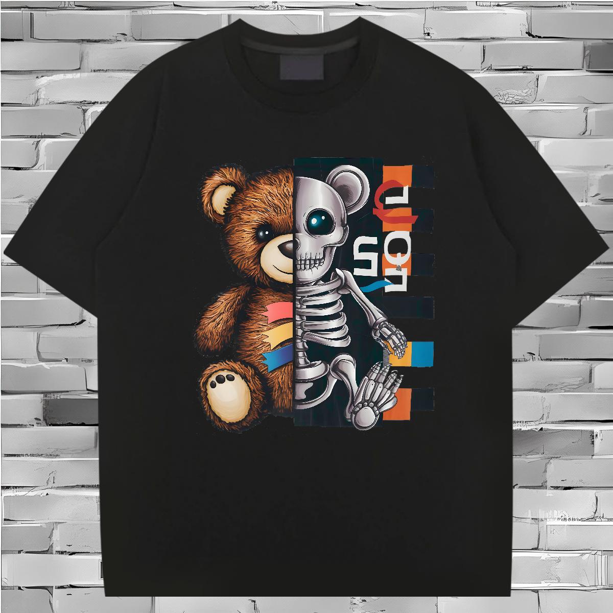 Popular Men T Shirts bear 100% Cotton 230g Spring Summer Breathable Crew Neck Cotton Tshirt for Man Woman Factory Direct DIY Logo Tops