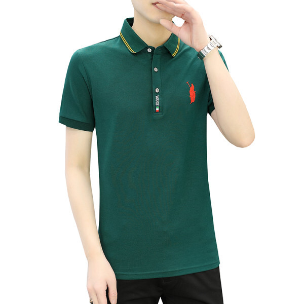 Summer new men's POLO shirt with lapel and short sleeved base, dad's middle-aged high-end top T-shirt