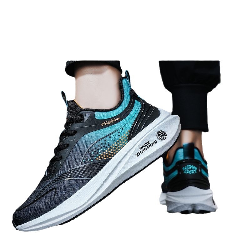 2023 autumn sports shoes men's lightweight breathable shoes casual shoes soft soled carbon plate shock-absorbing mesh student running shoes