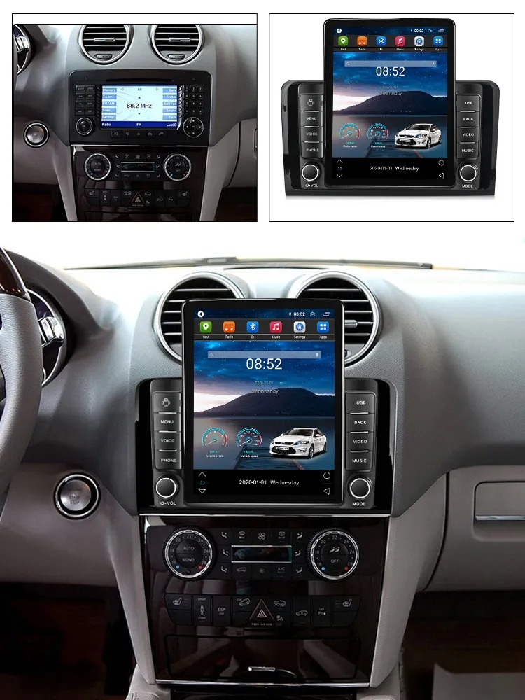 Android 13 Car Video Radio Player Audio GPS FOR BENZ ML 320/ML 350/W164 2005-2012 GL 2 Din Multimedia Navigation Stereo Carplay Auto