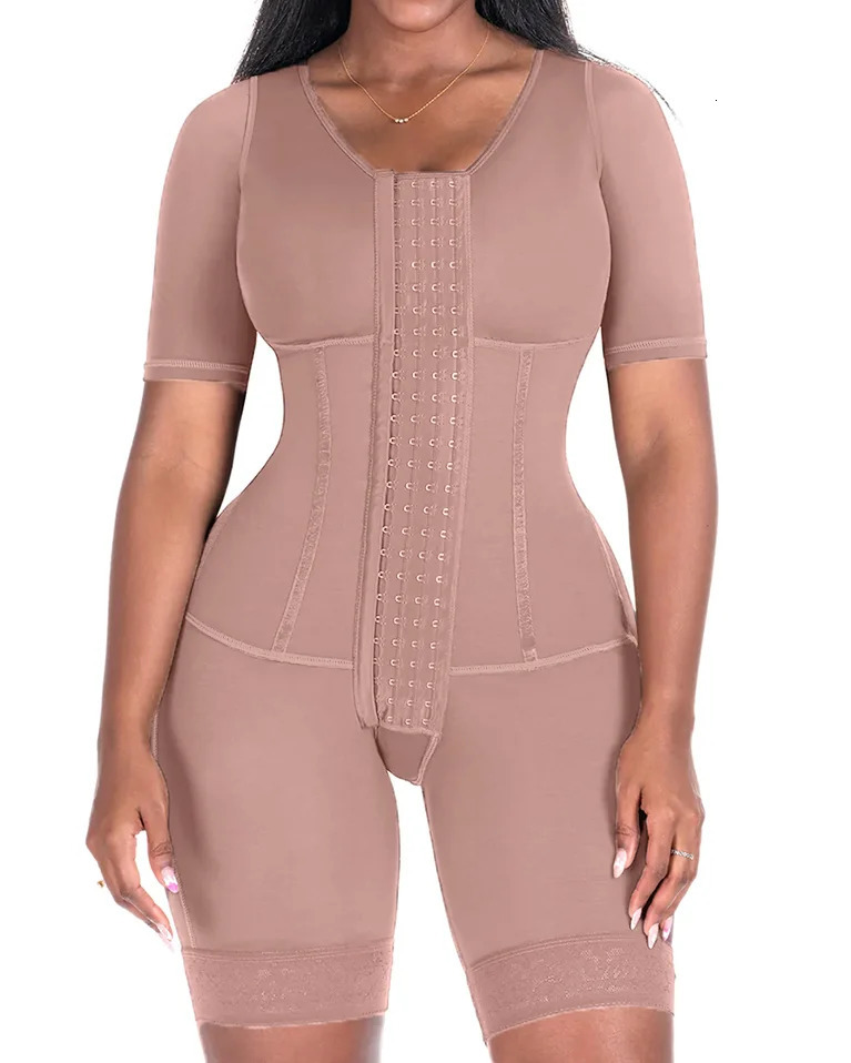 Womens Corset Bodyshaper High Compression Garment Abdomen Control Double Bodysuit Waist Trainer Open Bust Shapewear Faja 240715