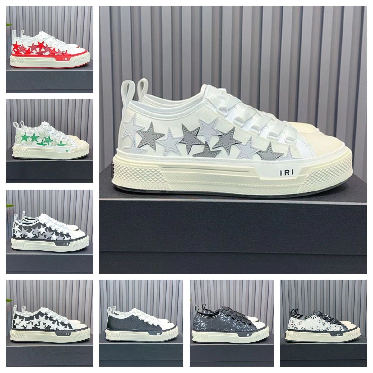 OG AM Stars Court Low Designer shoes Core Black White Red Blue Grey Green Pink shoe fashion casual Men Women Sports trainers Sneakers Top Quality