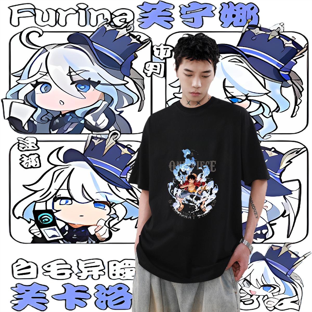 Fashion New T-Shirts for Men Plus Size Cartoon High Street Hip Hop Men Tshirts Breathable Short Sleeve 5A