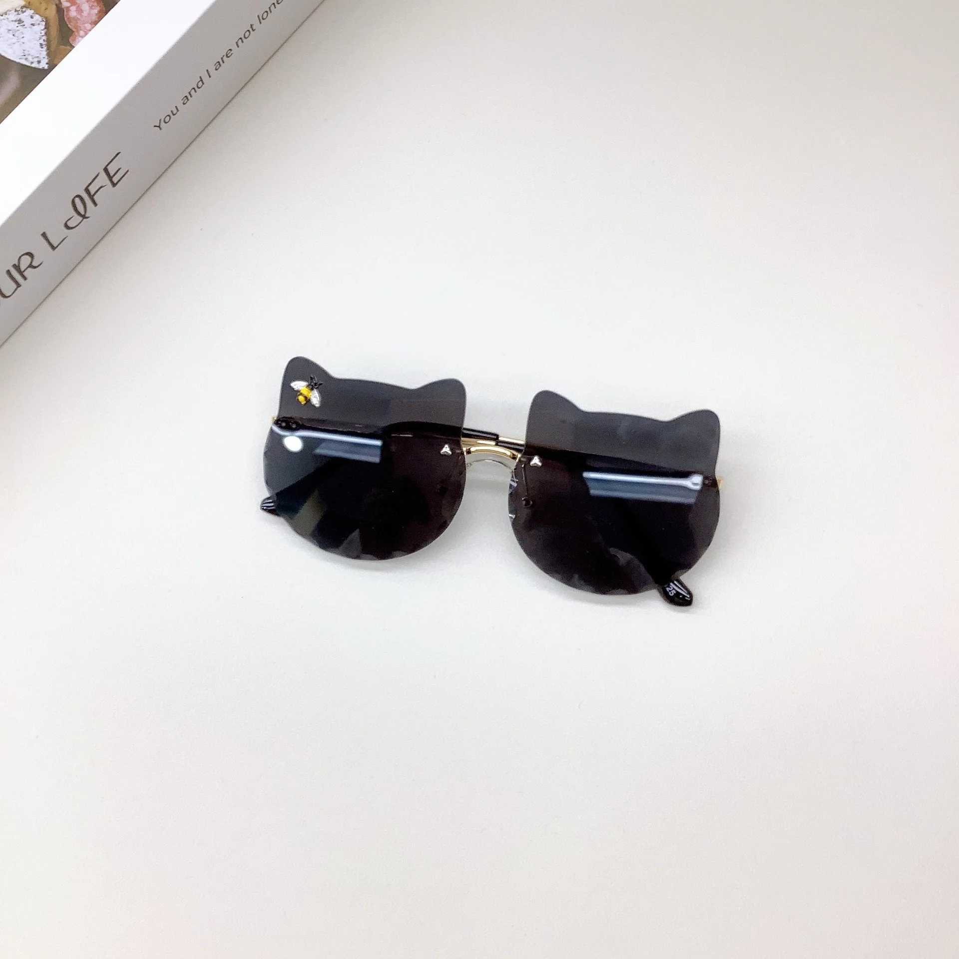 Sunglasses New Childrens Sunglasses Bow Knot Cute Cartoon Shape Baby Sunglasses UV Protection Boys and Girls Glasses