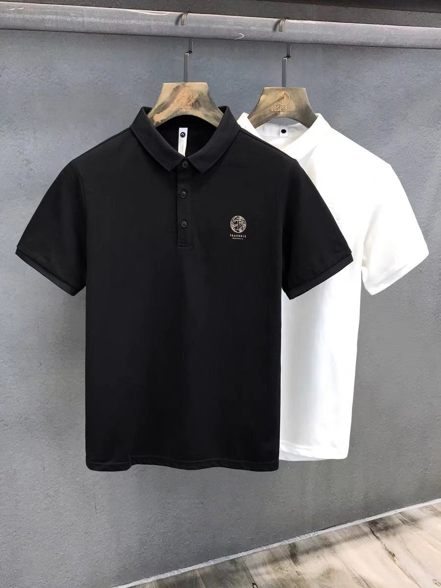New Short sleeved Instagram Versatile Art Minimalist POLO Shirt for Men Summer Youth Fashion Standard Trend