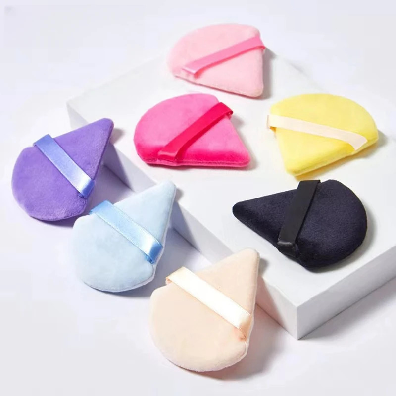 Triangle powder puff soft makeup sponge makeup eye contour shadow cosmetics washable mini velvet foundation make-up puff 240715