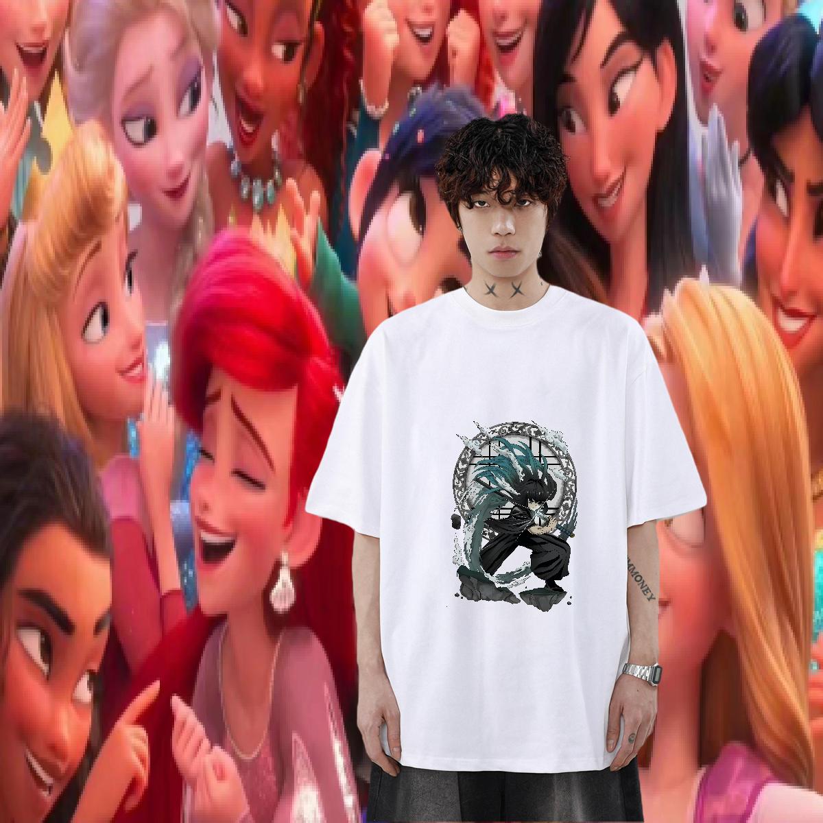 Stylist T Shirts Men Plus Size Custom Anime Printing Street Men Tees O-Neck Short Sleeve Cotton Loose Fit