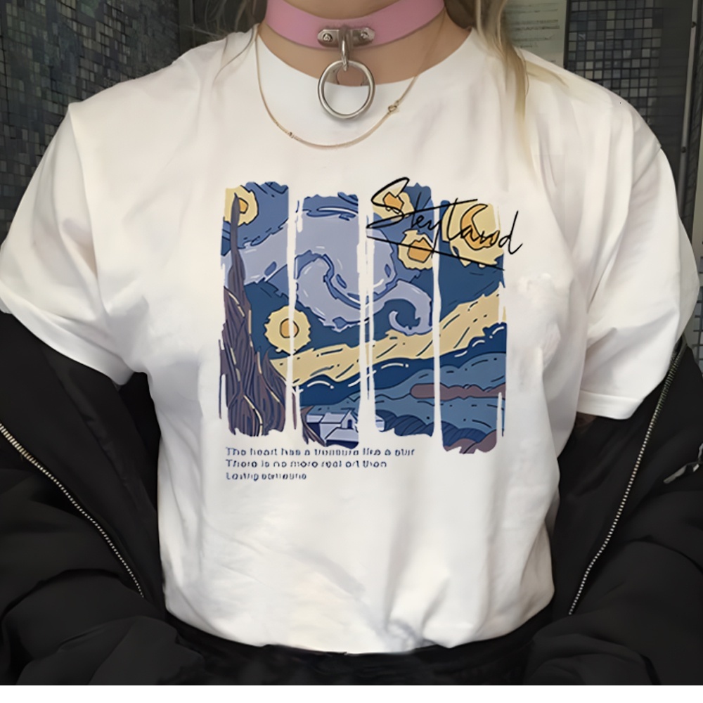 Designer Couple Retro Top Female Anime T-shirt Girl Street Clothing y2k Pattern Clothing