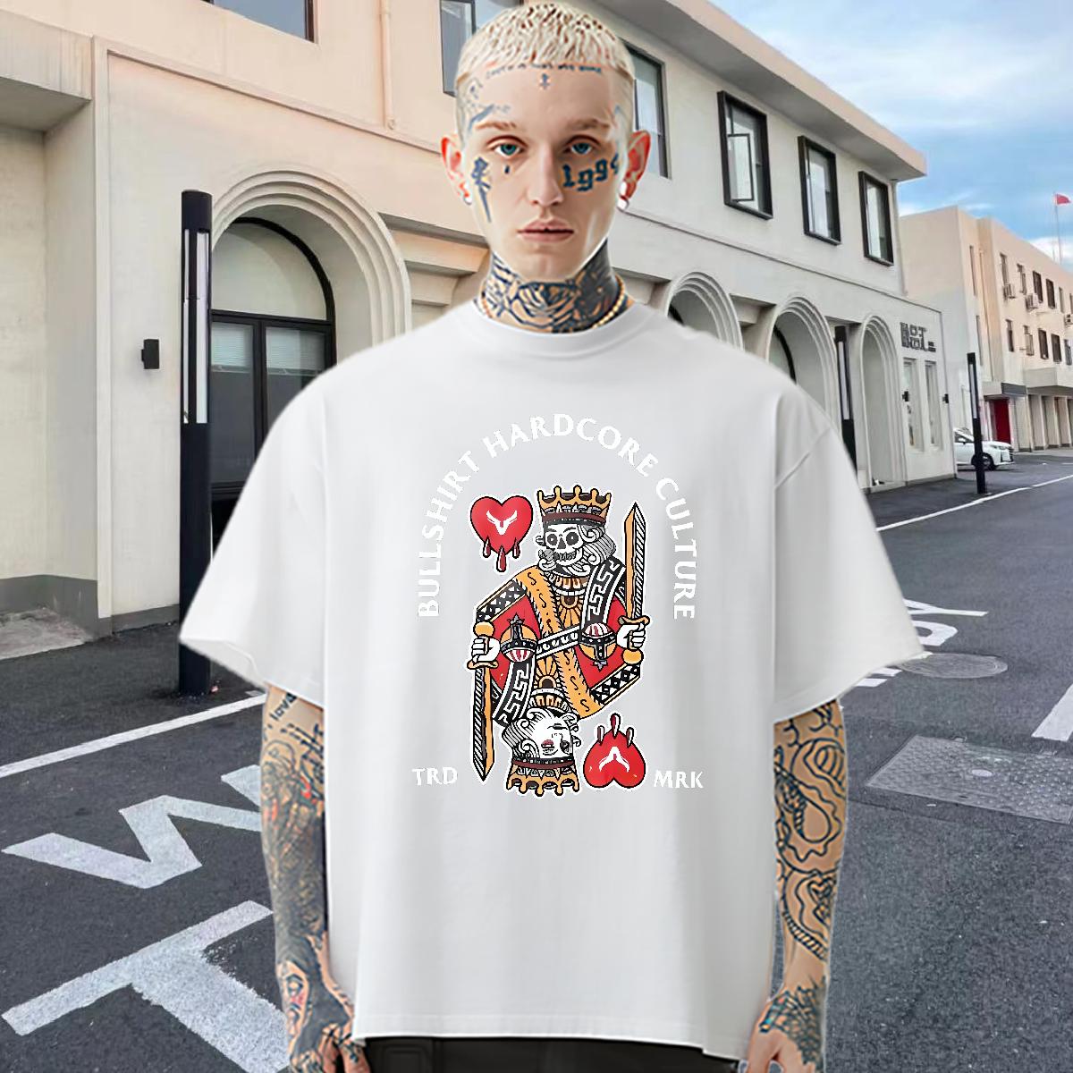 Wholesale T-Shirts fashion 230g 100% Cotton Beach Short Sleeve Cotton O-Neck Couples T Shirts Designer Black Oversized Tops Shirt