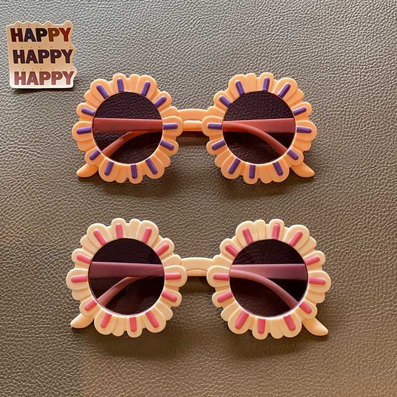 Sunglasses 2023 New Children Cute Colorful Round Flowers Sunglasses UV400 Fashion Outdoor Girls Boys Protection Sunglasses Kids Sun Glasses