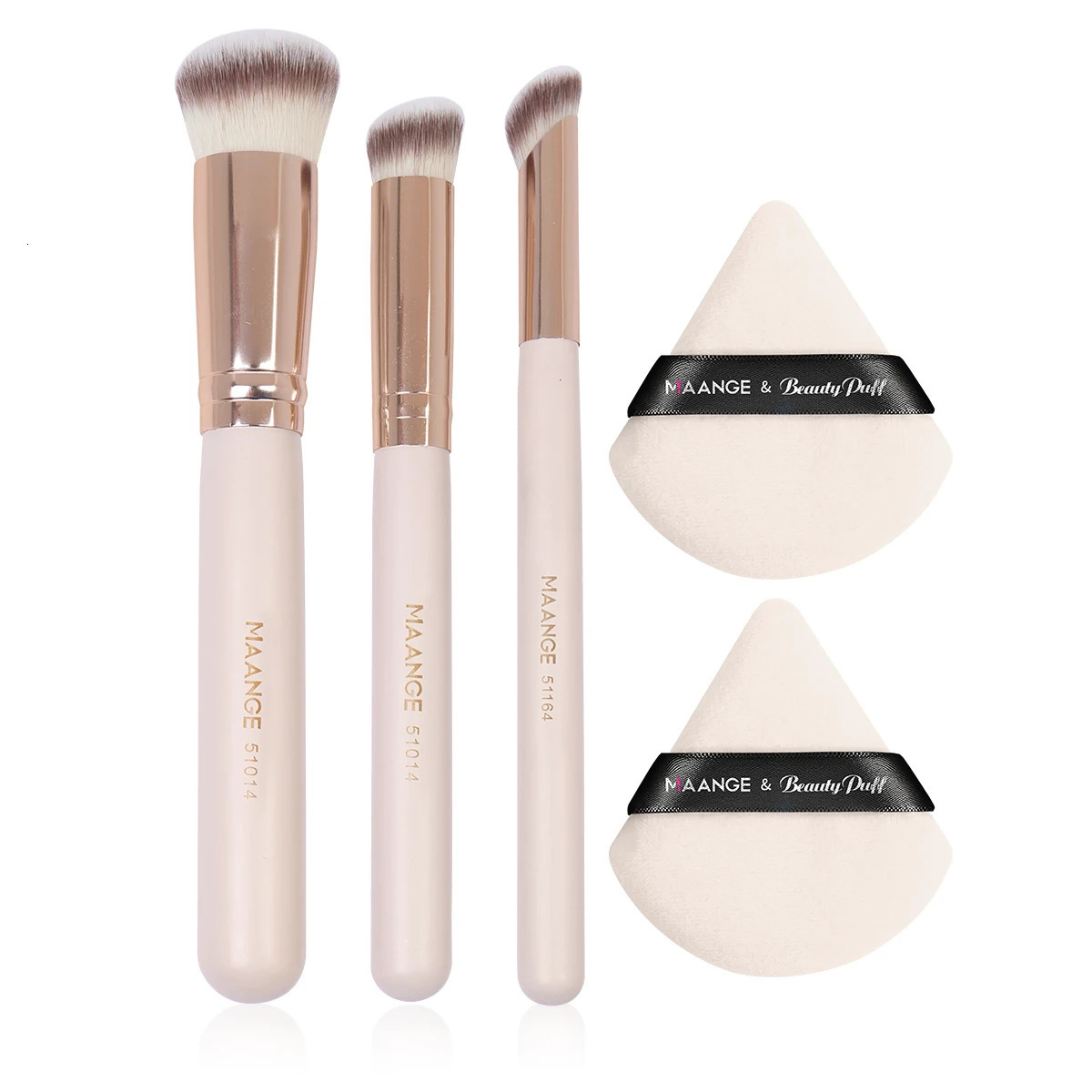 Maange 3Pcs makeup brush2Pcs triangular powder puff set concealer eye shadow makeup brush mixed cosmetics beauty tool 240715