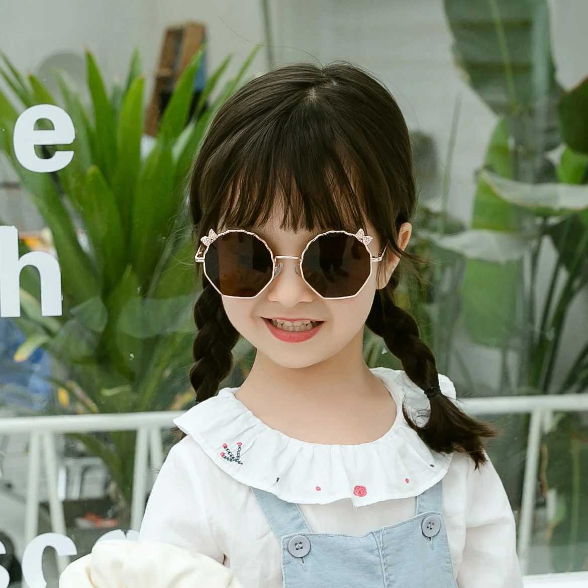 Sunglasses sunglasses childrens fashion 202 new metal bow trendy childrens glasses anti ultraviolet sunglasses b149