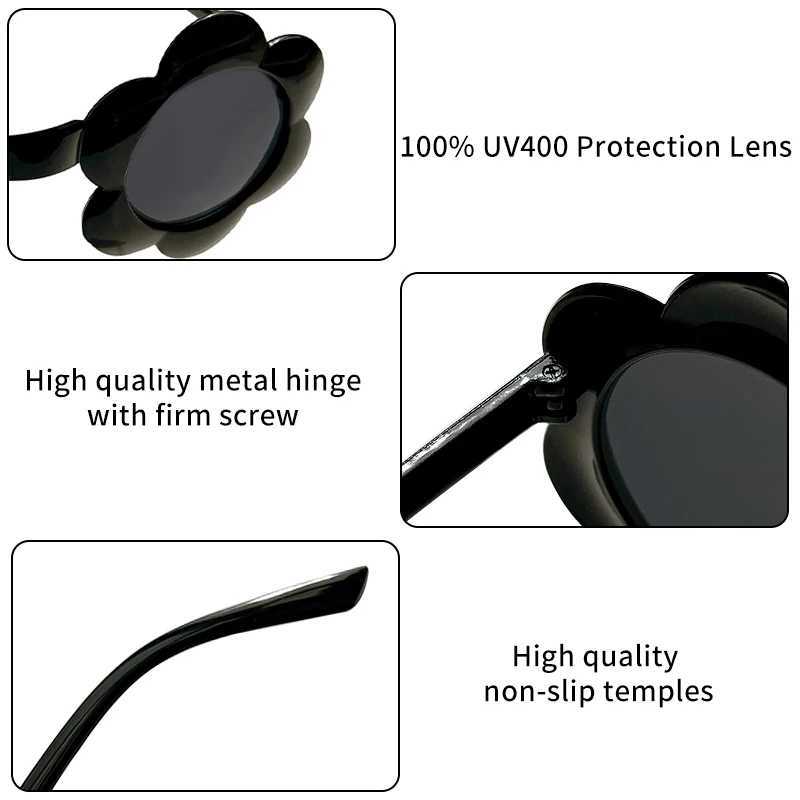 Sunglasses Raindo 2023 Children Cute Cartoon Flower Heart Sunglasses Kids Round Glasses Baby Fashion Colors Sunglasses Boys Girls Eyewear