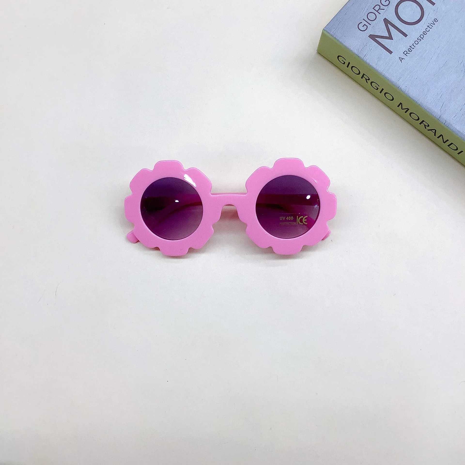 Sunglasses Cute flowers Childrens sunglasses Decorative glasses Round fashionable sunglasses Versatile fashionable childrens glasses