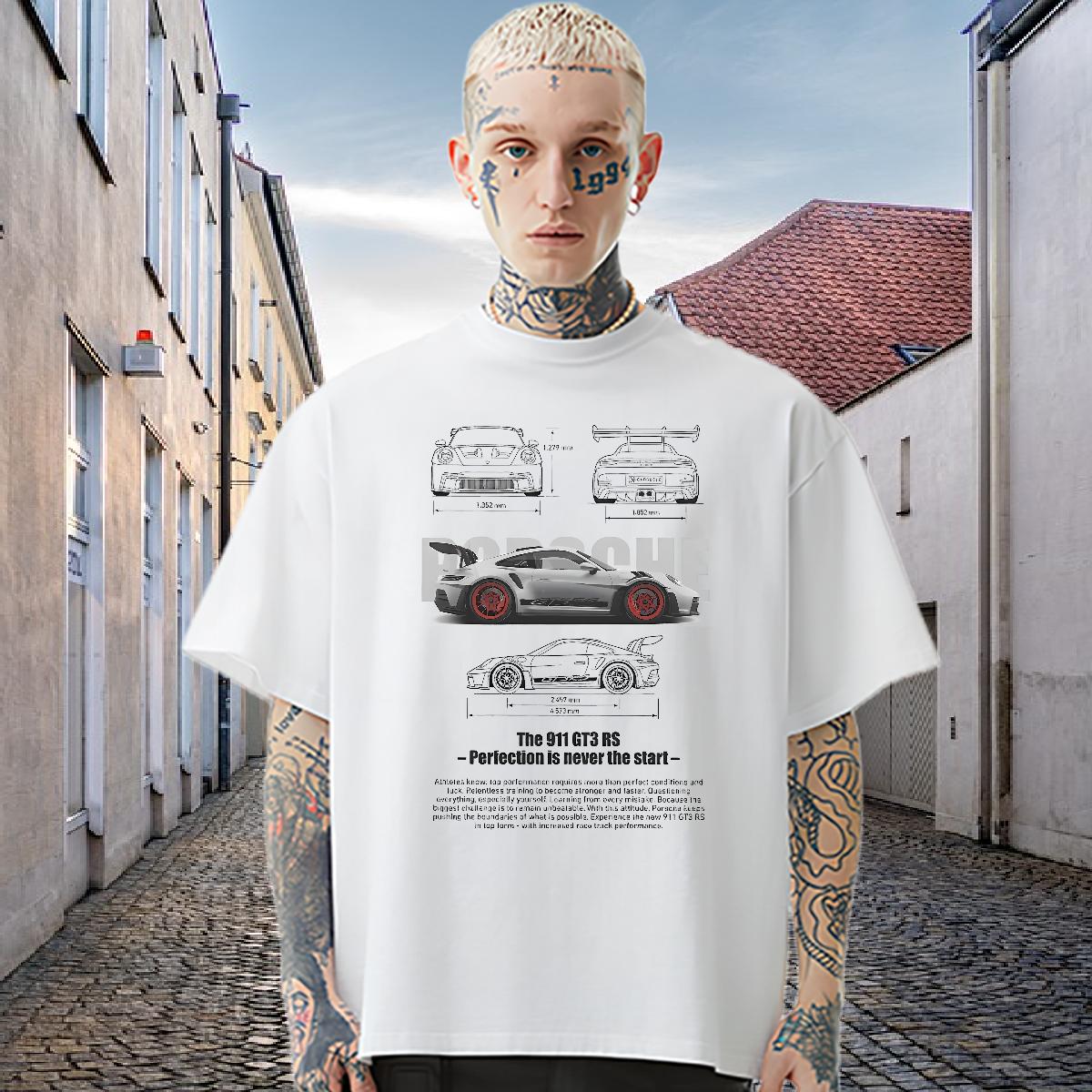 Classic Mens T Shirts fashion 100% Cotton 230g Hip Hop Street Cotton Breathable Short Sleeve Tshirts Brand Floral Print Clothings