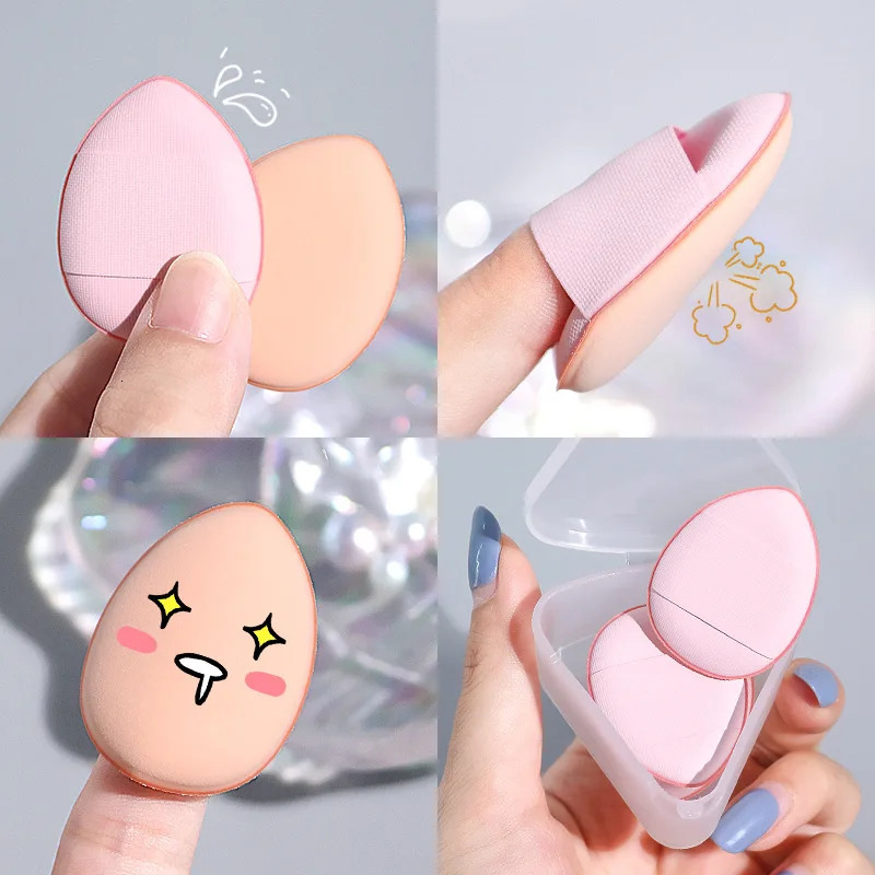 3 mini finger puff set professional cosmetic pad puff concealer basic details puff cosmetic sponge beauty tool 240715