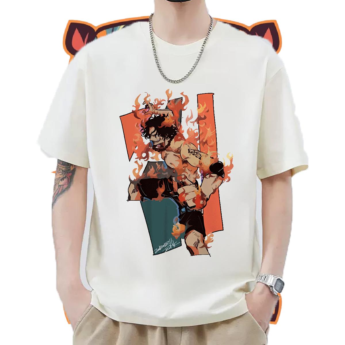 Wholesale T-Shirts Anime Printing Street Cotton Breathable Short Sleeve Couples T Shirts Fashion Floral Print Wear