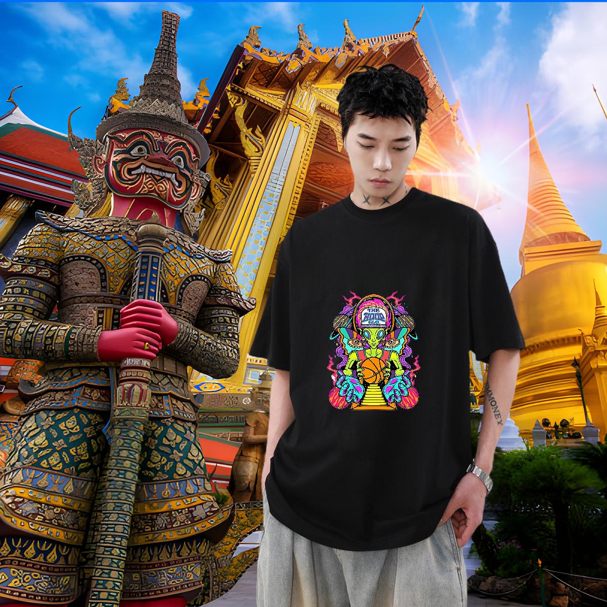 Fashion New T-Shirts Plus Size Custom Couples T Shirts High Street Hip Hop Breathable Crew Neck Loose Fit Tees Shirts