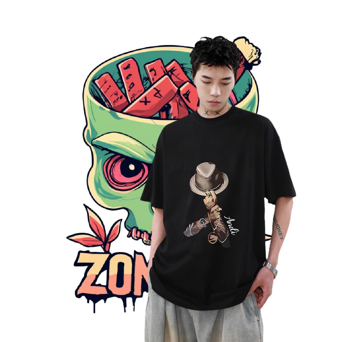 Customized T-Shirts Cartoon Print Home Outdoor Couples T Shirts Cotton Breathable Soft Wholesale