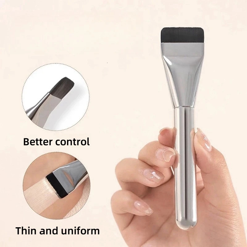 Single line basic brush ultra-thin traceless concealer brush mask brush flat head powder free soft hair beauty tool cosmetic brush 240715