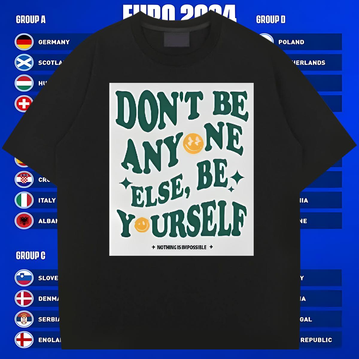 Stylist T-Shirts for Men be yourself 230g Cotton DIY Printed Men Tops Tees Beach Crew Neck Cotton Brand Wear