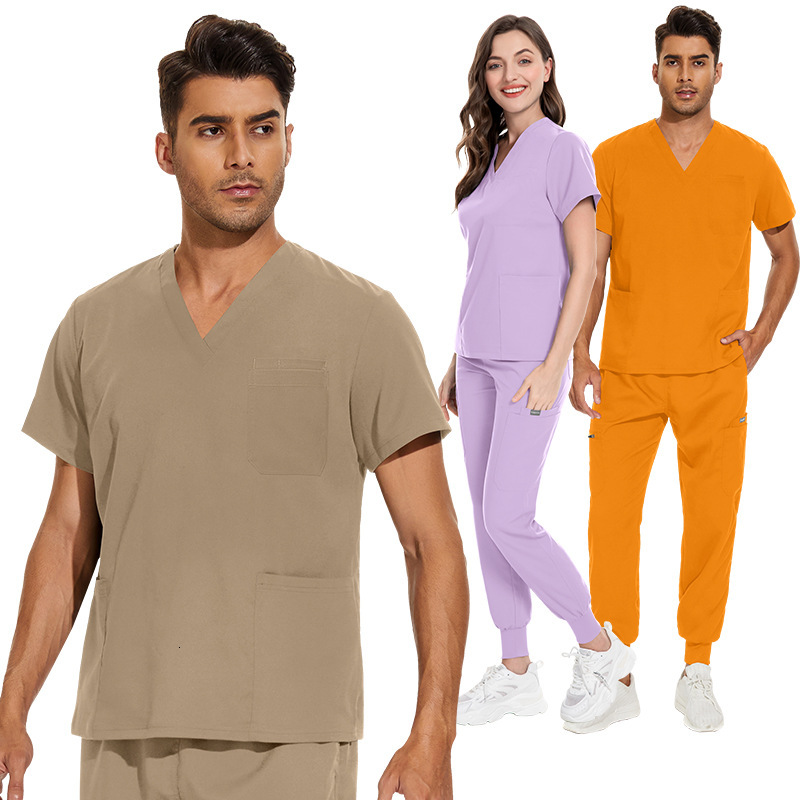 Short sleeved hand washing gowns for male female nurses, surgical isolation gowns, and caregiver uniforms in the operating room F716#108 235136