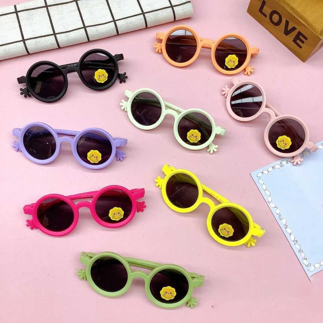 Sunglasses Childrens sunglasses new fashion silicone polarized baby concave shape photo eye protection sunglasses trend