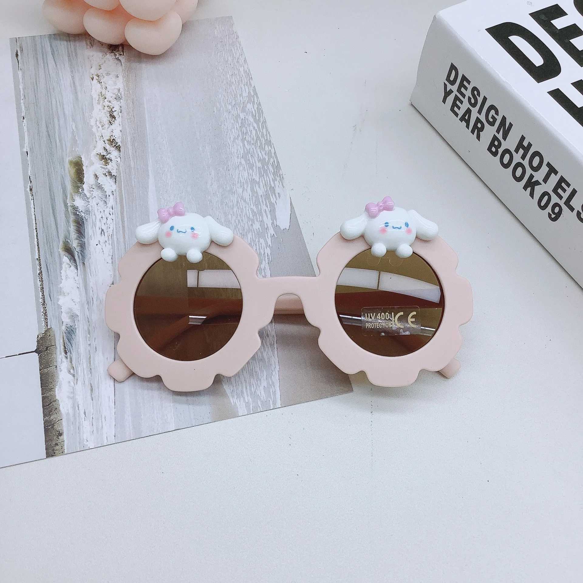 Sunglasses Fashionable Matte Macaron Color Scheme Sunflower Stickiness Design Sunglasses Cute Style Childrens Sunglasses Trend