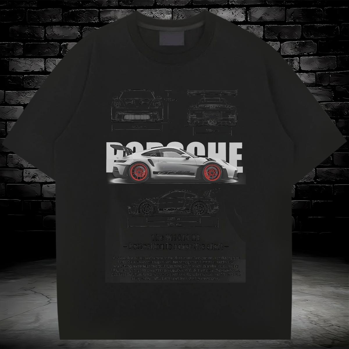 Designer Fashion T-Shirts for Men fashion 230g Cotton Black Oversized Men Tees Street Cotton O Neck Short Sleeves Comfortable Clothes