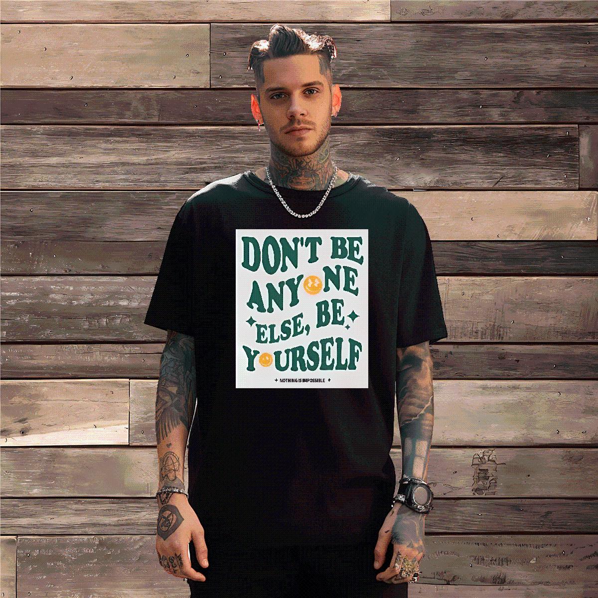 Designer Men Clothes T-Shirt nothing is impossible 230g 100% Cotton Cotton Breathable Street T-Shirts for Men Plus Size Custom Classic Casual Tees