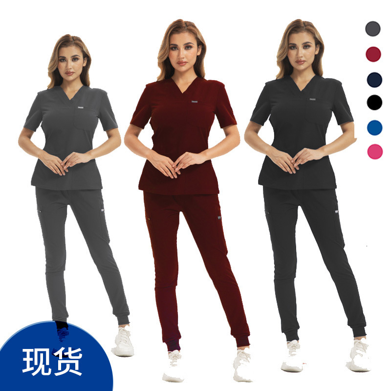 Summer high elasticity hand wash doctor nurse laboratory brush clothes, dental beauty salon 716#79 f21fde