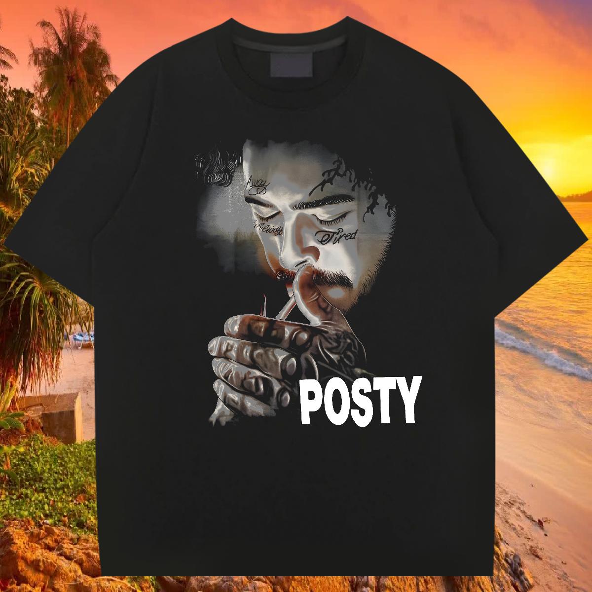 Classic Mens T Shirts ZCY-240626001 230g 100% Cotton Black White Hip Hop Men Tees Breathable Short Sleeve Loose Fit