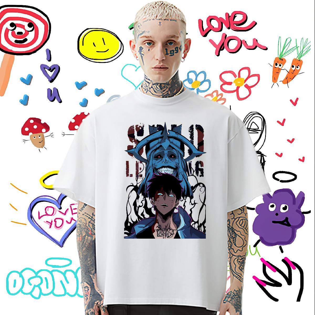 Fashion Man T Shirts fashion 230g Cotton DIY Printed Daily Outfit Men Tshirts Cotton Breathable Soft Designer