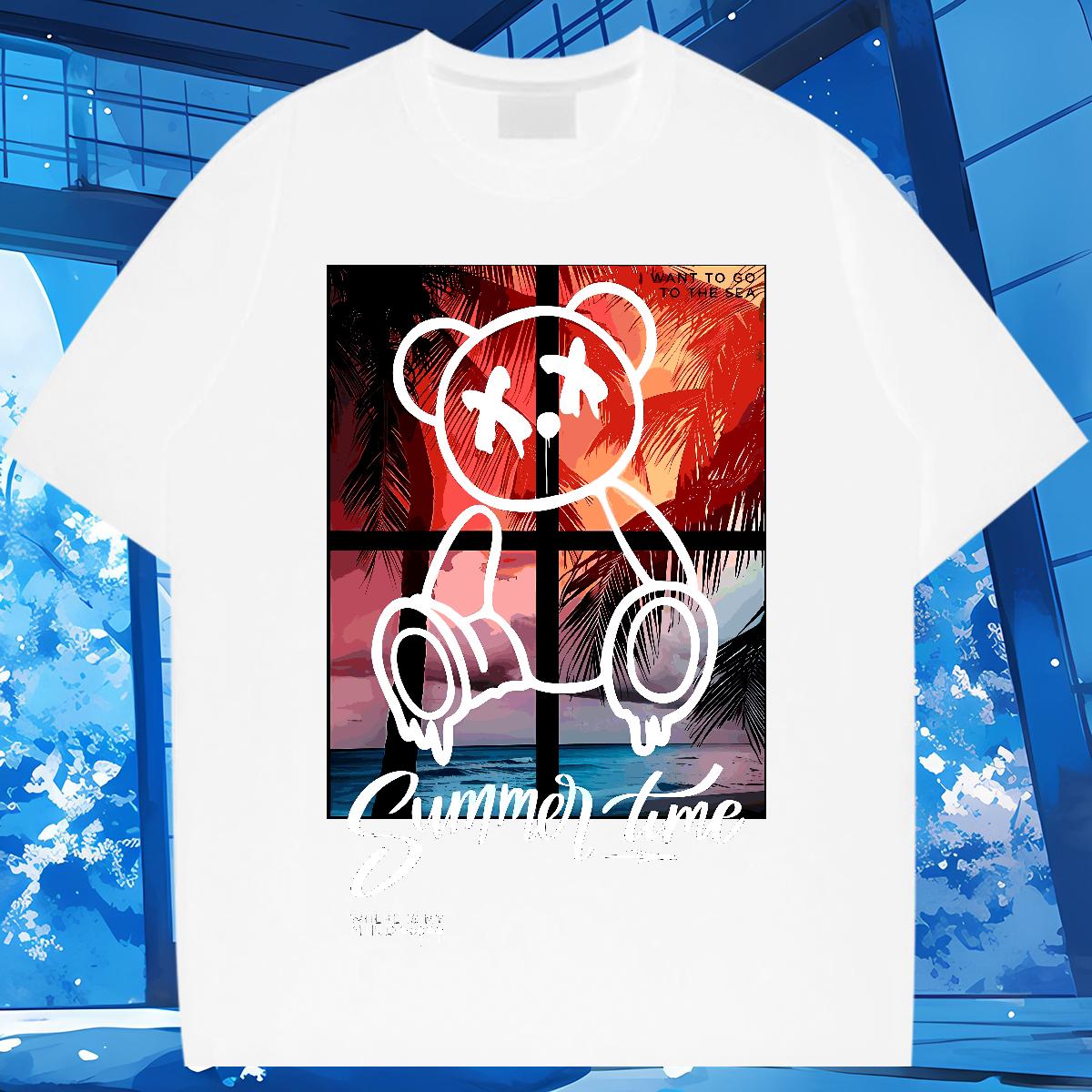 Soft Men Tshirts Graffiti Art 230g Cotton Cotton O Neck Short Sleeves Spring Summer T Shirts Men DIY Logo Fashion Design Tees Shirts