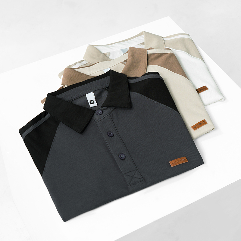 Summer New Short sleeved Shirt Men's Trendy Raglan Sleeve Splicing Quality Polo Top