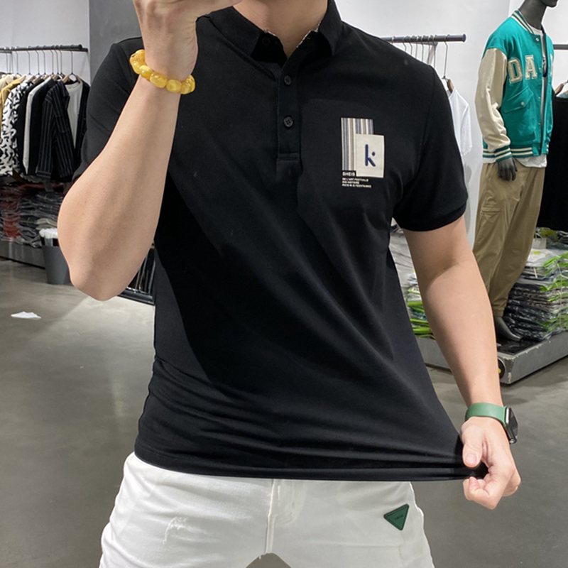 Men's polo shirt summer haute couture Paul half trendy brand loose collar short sleeved t-shirt minimalist