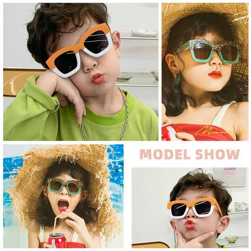 Sunglasses Baby Kids Cute Leopard Geometric Camouflage UV400 Sunglasses Children Personality Sun Protection Sunglasses Girls Boys Glasses